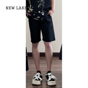 NEW LAKE高级感情侣装一裙一衣火短袖法式黑色碎花吊带连衣裙子小众设计