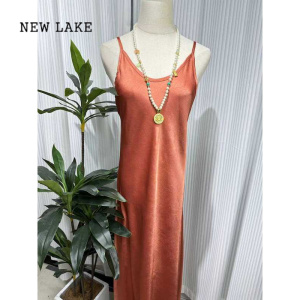 NEW LAKE吊带鱼尾裙-夏季新款鱼尾吊带休闲百搭气质连衣裙