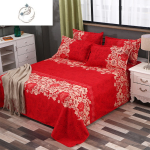 舒适主义大红色床单单件1.2m1.5米单人床夏季磨毛2.3/2.5米双人被单子