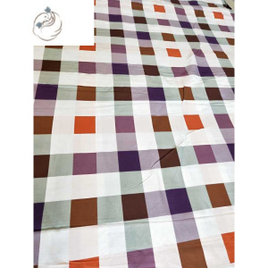 舒适主义斜纹紫方格,实体店定制床单、枕套
