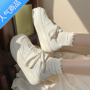 SUNTEK2023年新款夏季小众原创小白鞋女款韩版厚底休闲鞋chic百搭板鞋子