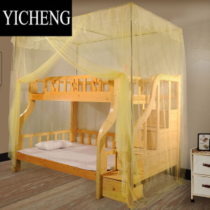 YICHENG梯柜款子母床蚊帐一体式上下铺1.5米1.8梯形母子上下床儿童床蚊帐