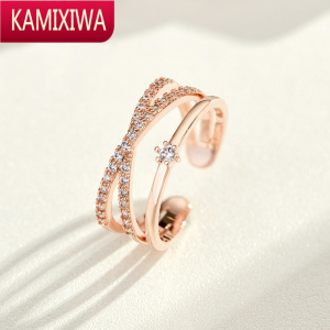 小众时尚多层叠戴戒指女开口戒可调节个性食指指环关节戒子装饰品 KAMIXIWA
