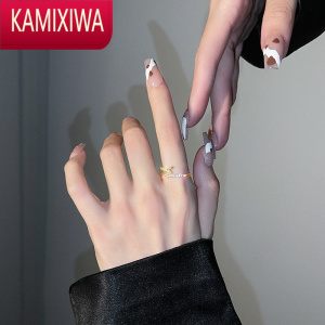KAMIXIWA精致ins冷淡风戒指女网红时尚小众设计高级感开口指环轻奢食指戒
