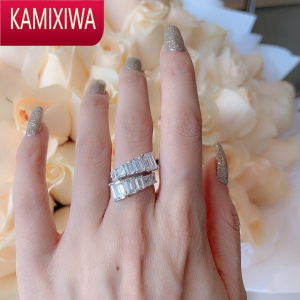 KAMIXIWA高端小众轻奢满钻夸张食指戒指女时尚个性网红高级感设计开口指环