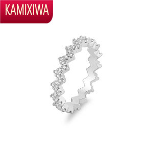 KAMIXIWA玫瑰金波浪食指戒指女时尚个性ins轻奢小众精致设计高级感