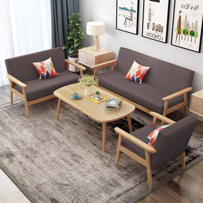 北欧布艺沙发组合曼莎佳人现代简约客厅沙发椅单人双人木简易沙发小户型