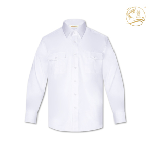 春秋夏季白色轻便透气精纺细斜长袖衬衣(男士)G-002常规款长袖衬衣可定制