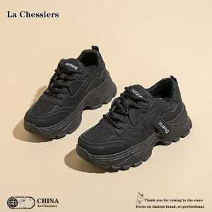 La Chessiers老爹鞋女鞋春秋新款网面透气厚底百搭低帮鞋休闲运动休闲鞋