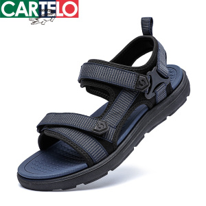 [特惠款]卡帝乐鳄鱼(CARTELO) 夏季新款透气凉鞋男休闲凉拖鞋男士沙滩鞋男
