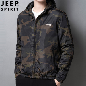 JEEP SPIRIT吉普男款冲锋外套秋季潮流美式休闲运动夹克棉服上装