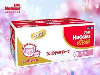 【苏宁自营正品速达】huggies好奇金装成长裤女宝宝箱装l号76片