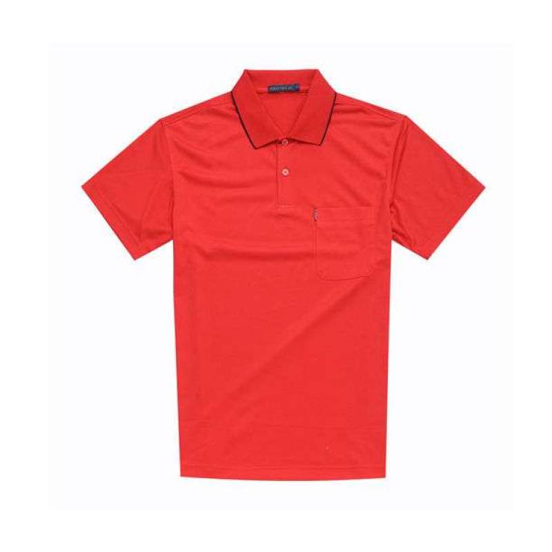POLO VILLAE男士大红翻领短T恤PFDAMAACH5752(48)