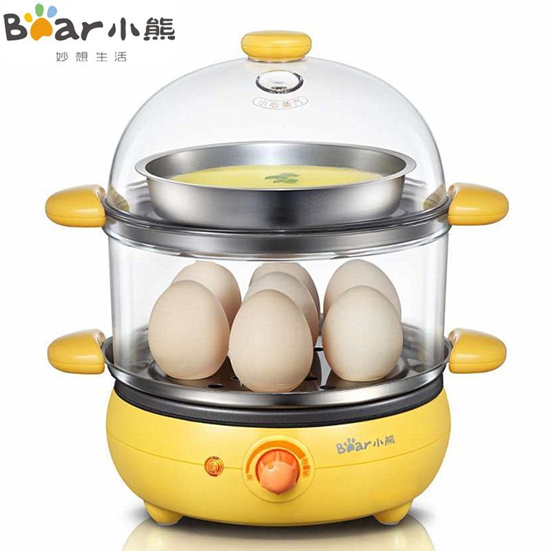 小熊（Bear)煮蛋器 ZDQ-2191 双层蒸蛋器不锈钢煎蛋器 自动断电保护