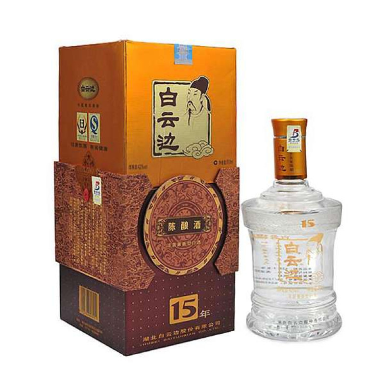 42度白云边15年陈酿酒500ml浓酱兼香型礼盒装白酒