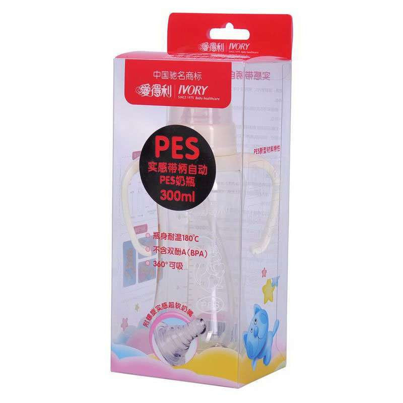 爱得利实感带柄自动PES奶瓶300mlY1008