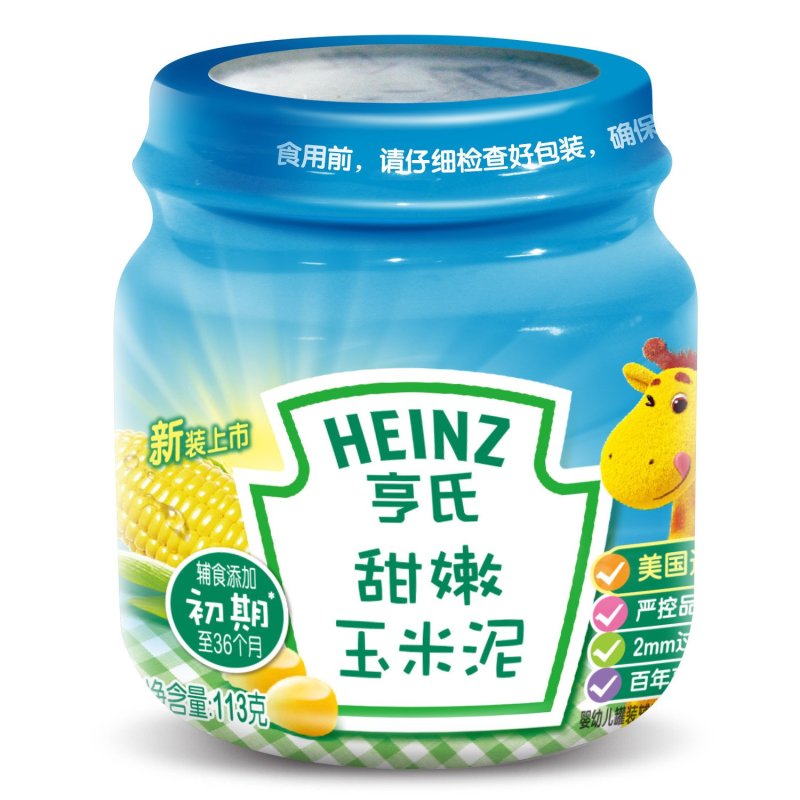 亨氏(Heinz)甜嫩玉米泥113g*12瓶