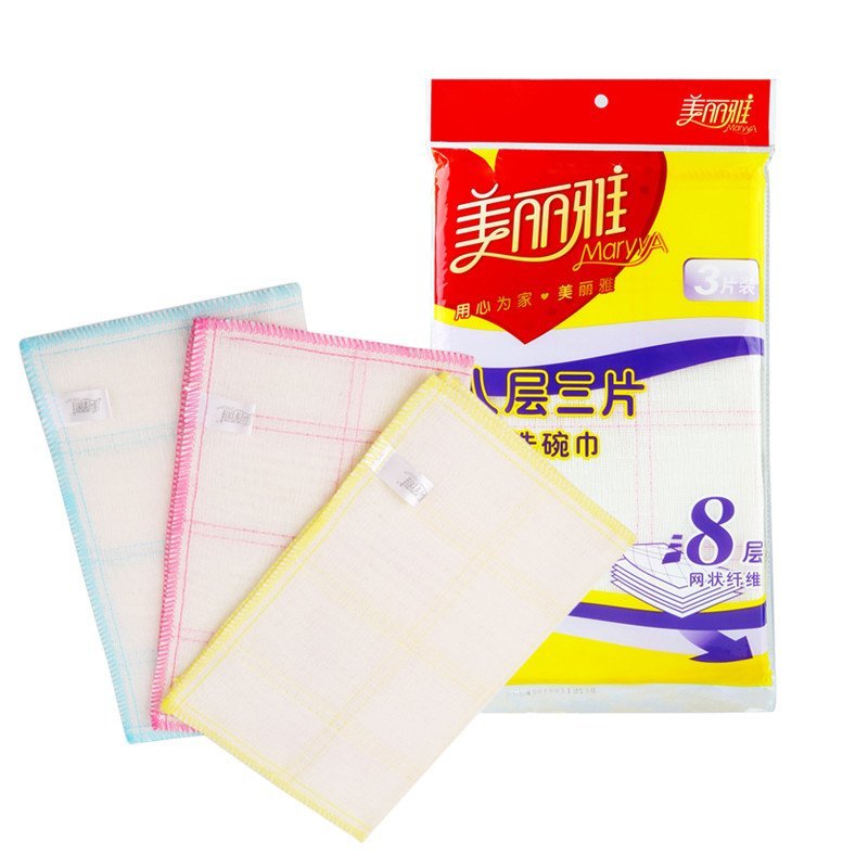 美丽雅八层加厚抹布(HC06836)30*38cm*3片