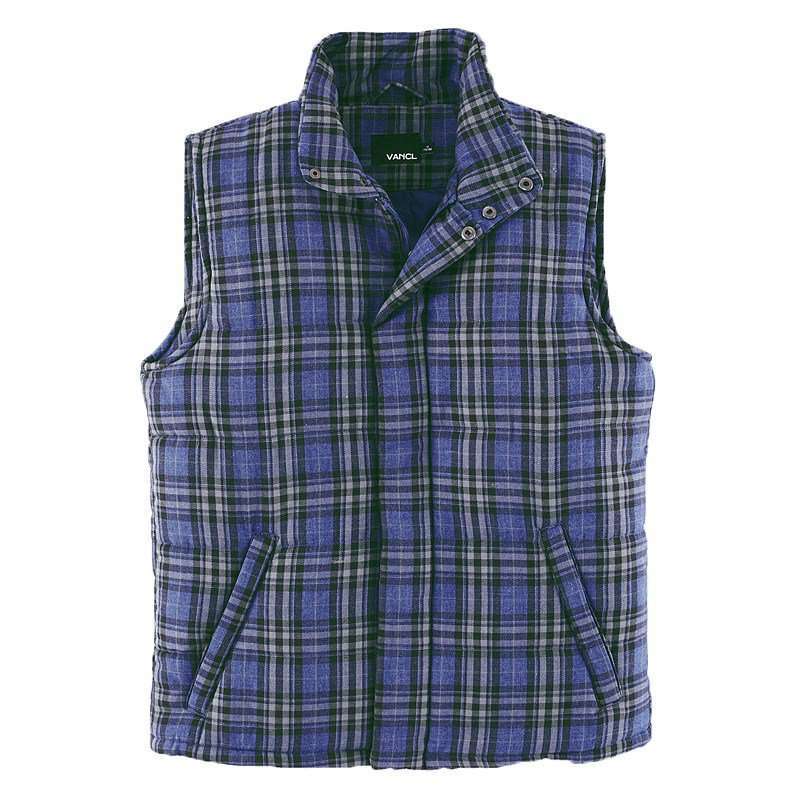 VANCL凡客诚品 [MO]格子休闲棉背心 男款 蓝格 XL