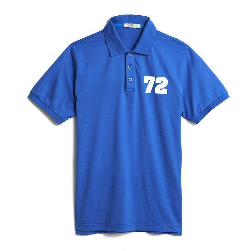 VANCL凡客诚品 时尚立领印花修身平纹POLO衫 钻蓝色 XXL
