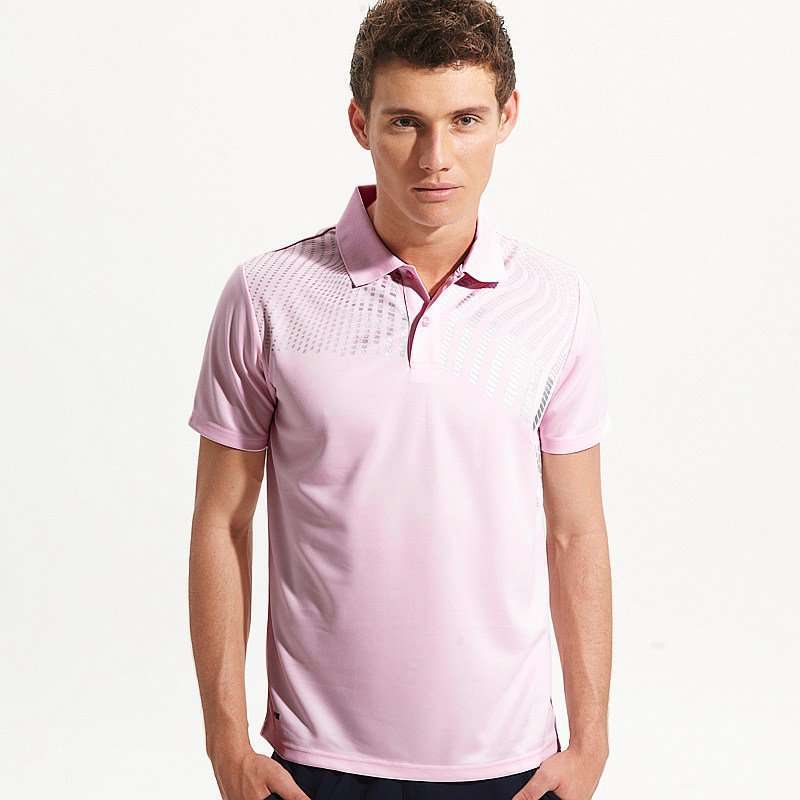 VANCL凡客诚品 动感数码条纹速干短袖polo 男 粉色 L