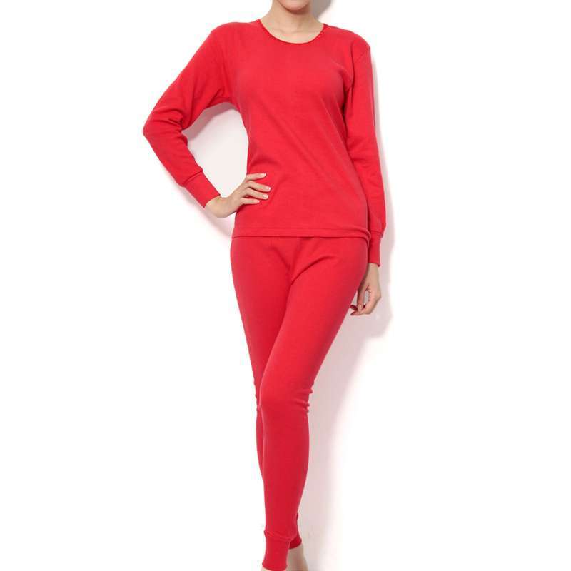 CK STORM 女士精梳棉圆领内衣套装N10679-22（西瓜红/2XL）