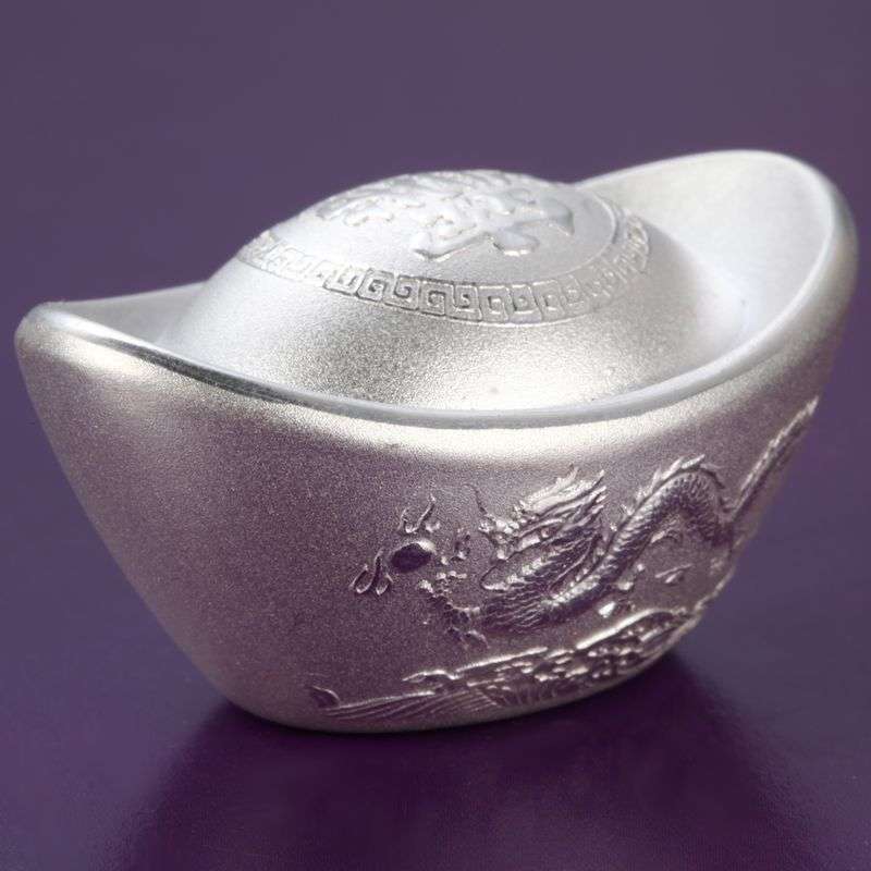 钻石凤凰 足银元宝 100克实心龙凤白银 纯银银锭投资送礼摆件高清实拍