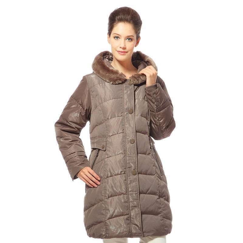 波司登 12新款 羽绒服正品 女休闲加肥版中老年中长款 B120