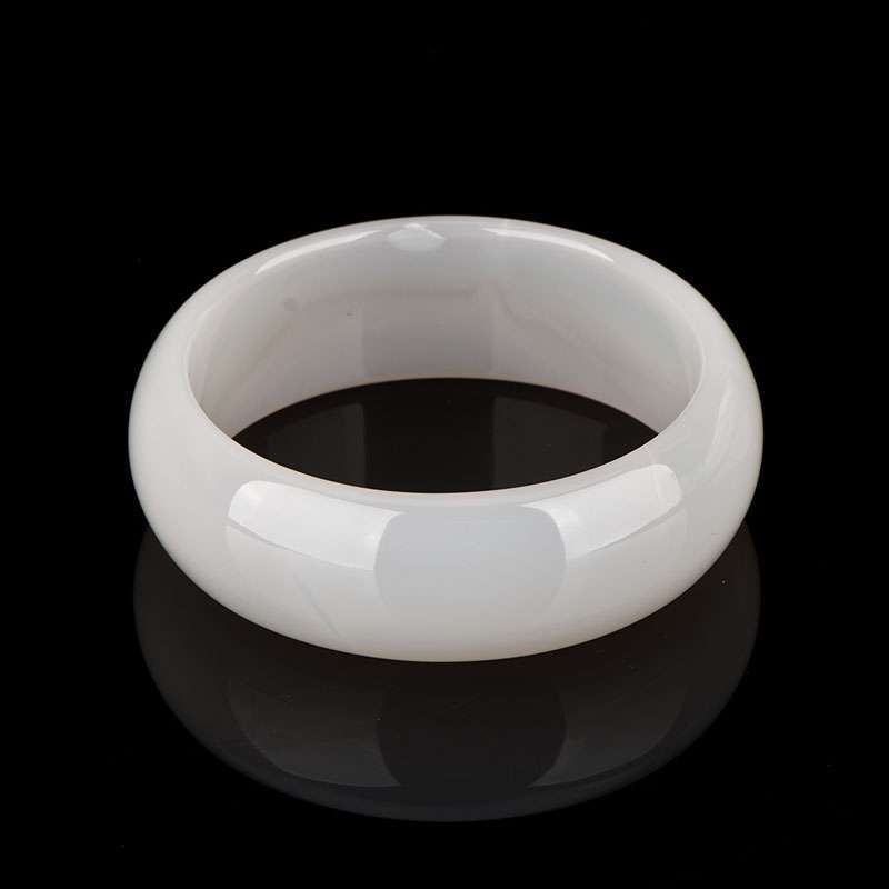 御灵珠宝 天然水晶 冰种玛瑙玉髓手镯 晶莹剔透 03032600002