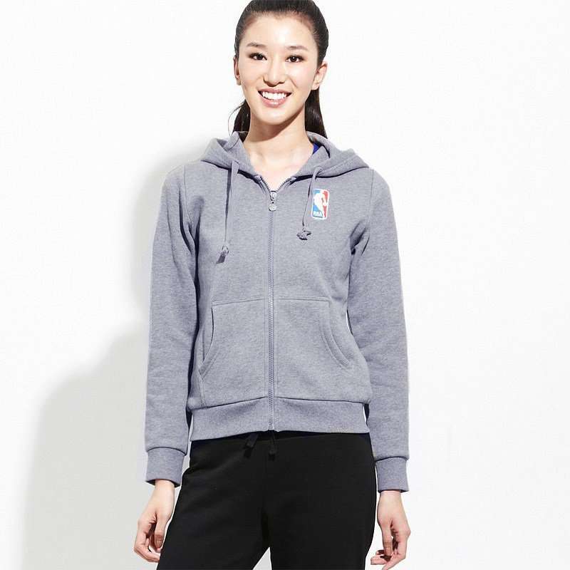 VANCL凡客诚品 女士NBA拉绒连帽卫衣--NBA主题（女款）31882花灰色M