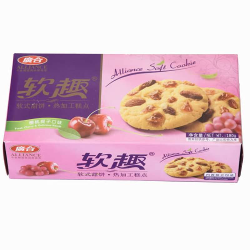 广合 软趣 燕麦水果软式甜饼（樱桃红提味）165g/盒