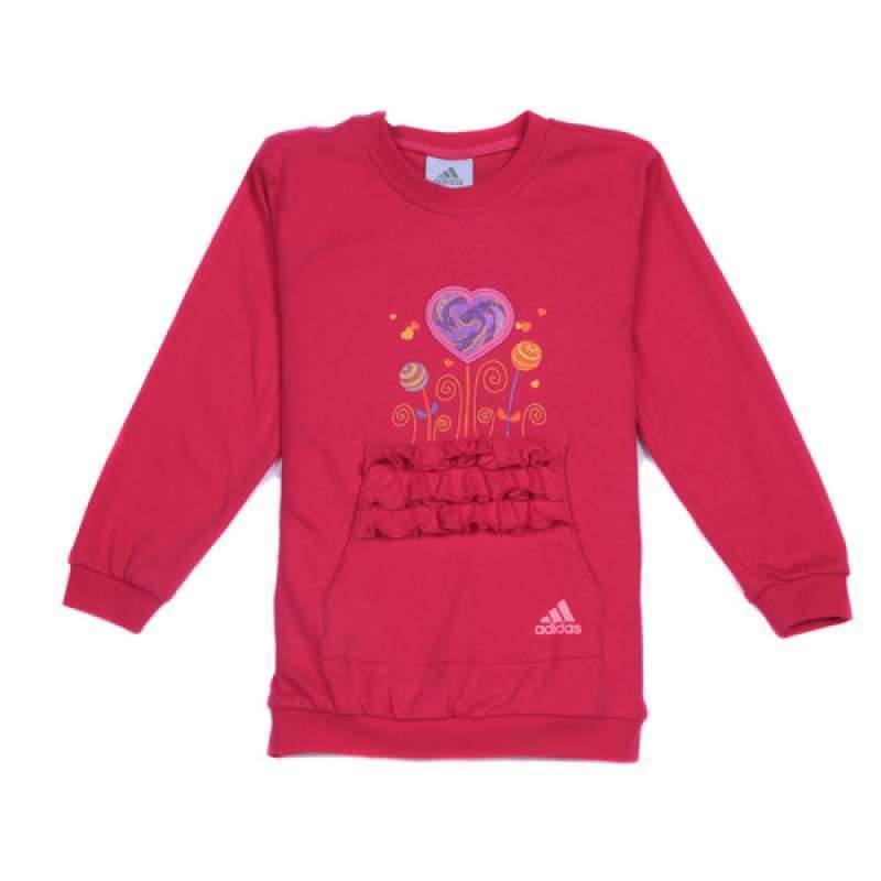 阿迪达斯/adidas秋季女童套头衫W58769亮粉/极致粉104