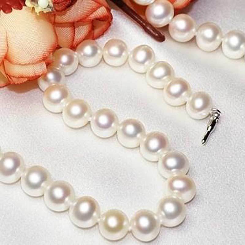 【diya】7-8mm圆微暇淡水珍珠项链HFY-020 (附权威证书)