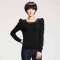 唐狮 女式  女款圆领泡泡袖线衫112321043144(黑色S
