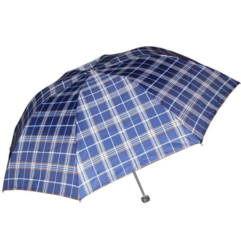 天堂339S格高密隐格聚酯纺三折晴雨伞815兰