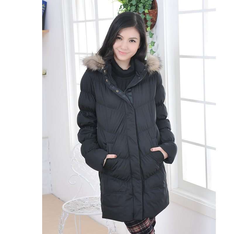LOVEMIC防水毛领功能型羽绒服587056黑色\L