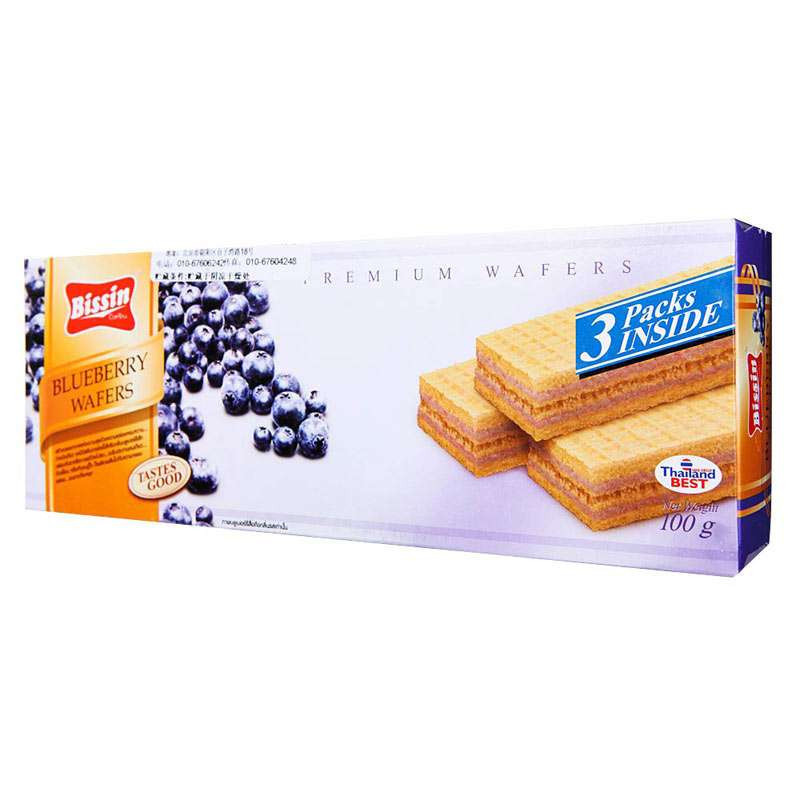 Bissin/贝斯娜蓝莓威化饼干（泰国）100g