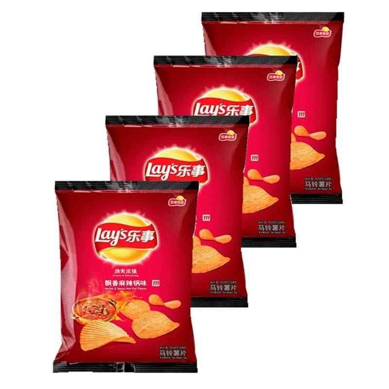 乐事 薯片麻辣锅味75g*4