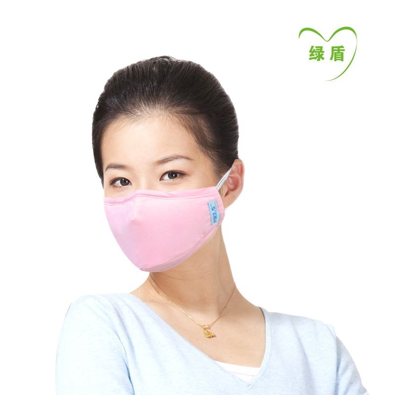 绿盾 抗菌防颗粒物 舒适保温型口罩 粉红M 纸盒装