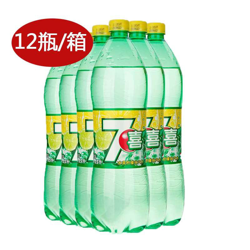 百事可乐 7喜柠檬味汽水1.25L*12瓶 箱装 七喜