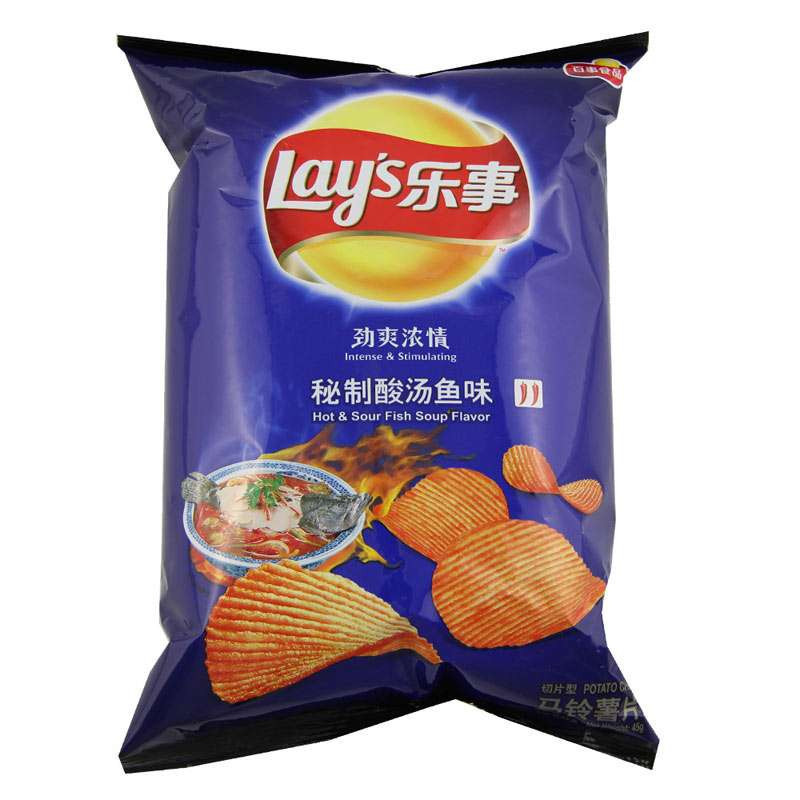 乐事lays薯片秘制酸汤鱼味45g袋