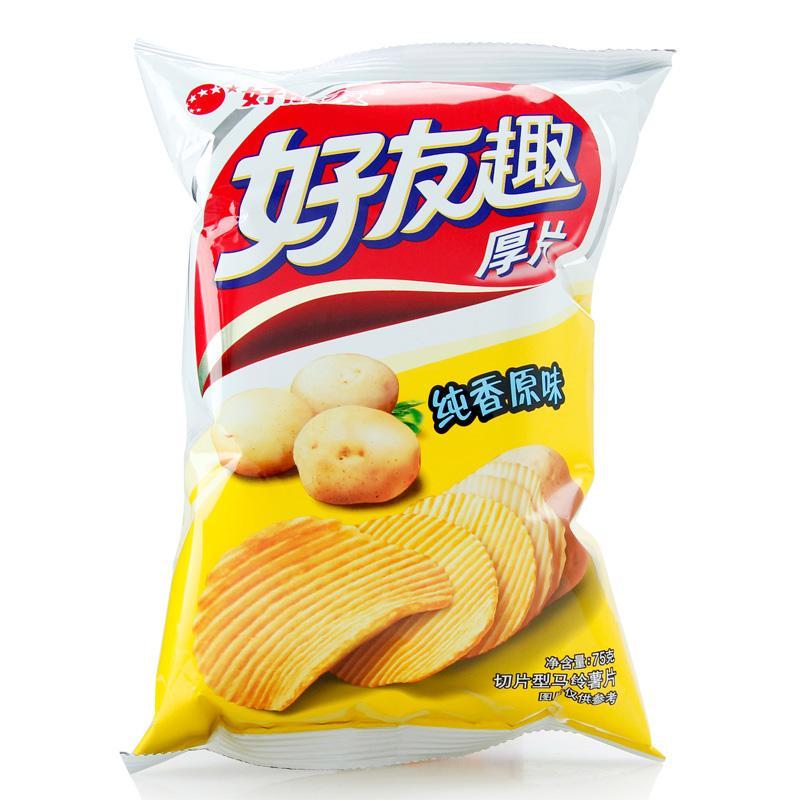 好丽友好友趣薯片纯香原味75g