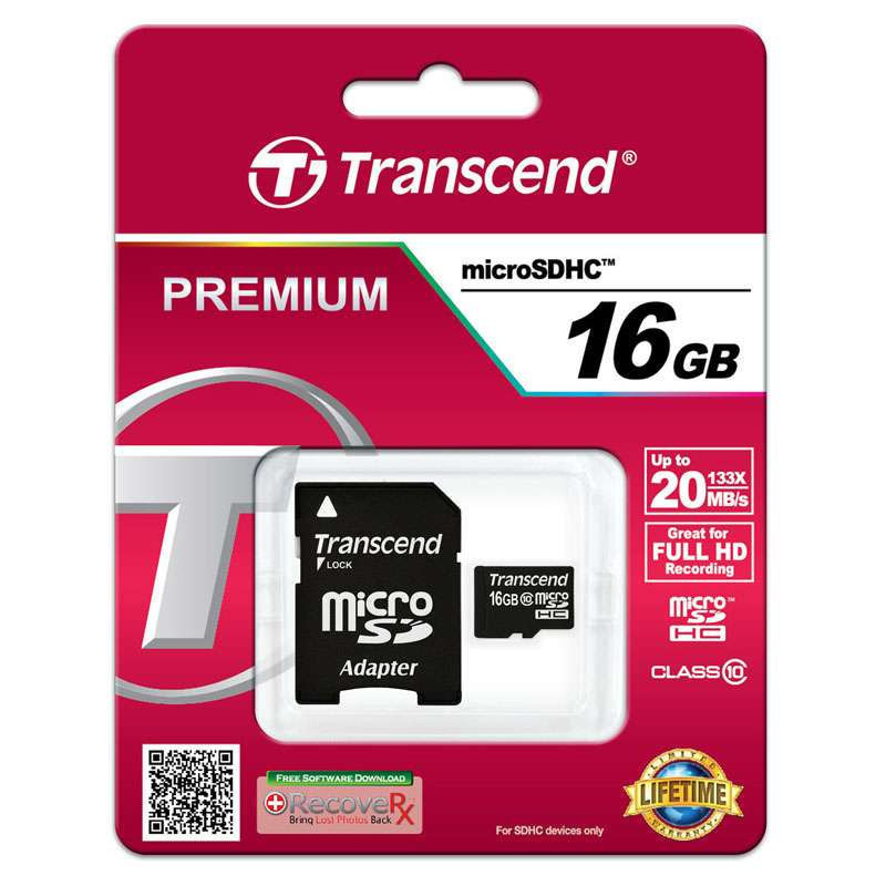 创见(Transcend)16G(CLASS10)高速存储卡(MicroSD)+卡套