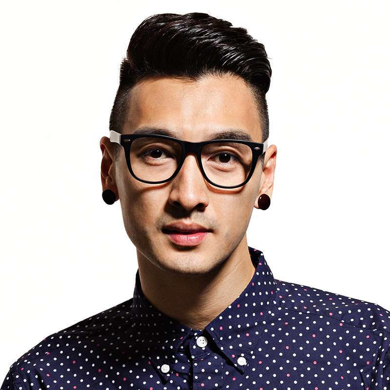 音米复古超轻眼睛框眼镜架眼镜框2186B磨砂黑