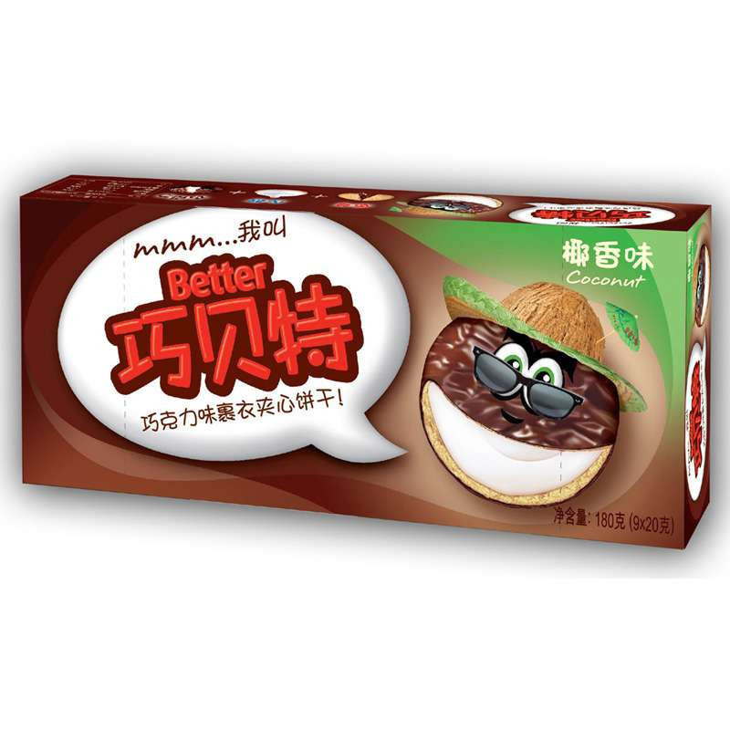 巧贝特三明治夹心饼干椰香180g