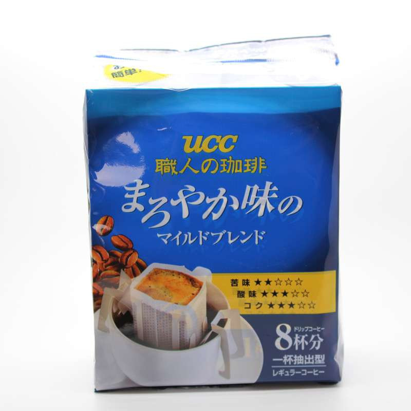 UCC悠诗诗滤泡式咖啡粉圆润柔和8片装56g