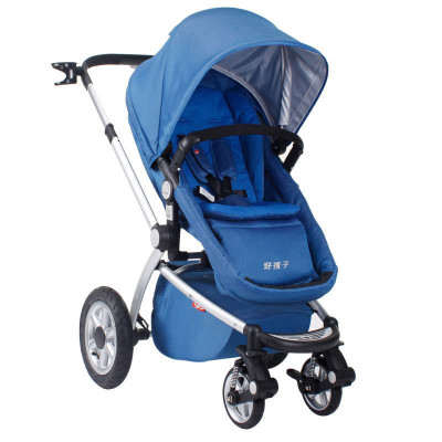 好孩子goodbaby限定版超豪华高视野婴儿车双向双避震婴儿推车蓝色gb08
