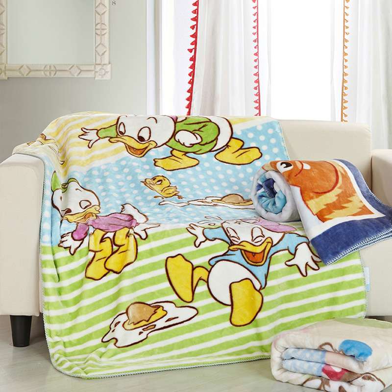 Disney 迪士尼 快乐伙伴顽皮小鸭双层云毯 加厚毛毯