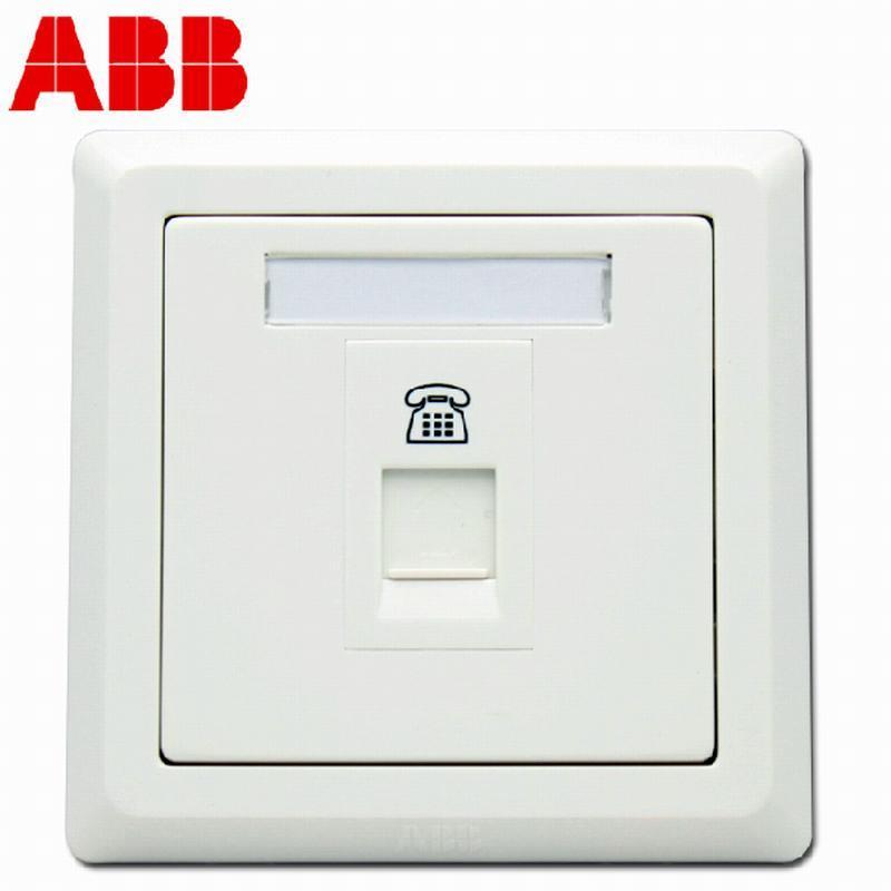 ABB开关插座面板abb德逸雅白弱电86型一位单电话插座正品AE321