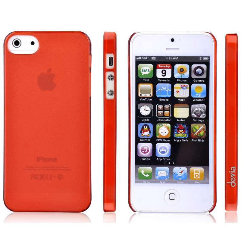 迪沃(devia) 蝉翼磨砂系列 适用于苹果iPhone5/5s 手机保护壳/套 透红